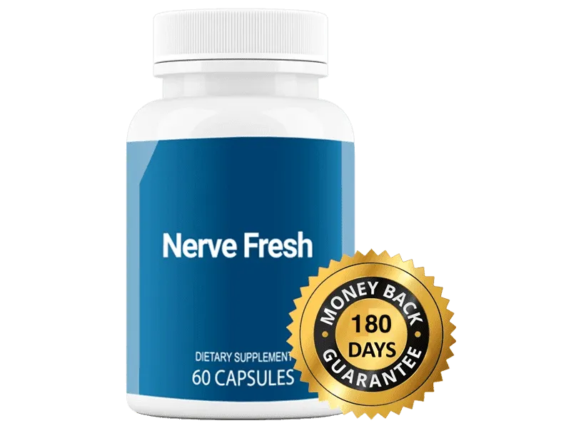 Nerve Fresh bottle centered in ingredient circle